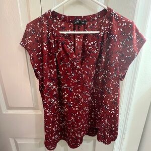 41 Hawthorn Red Puff Sleeve Blouse Relaxed Fit